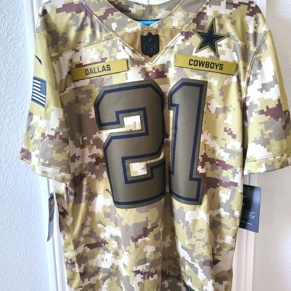 Brand New Nike Salute To Service NFL Cowboys Jersey Ezekiel Elliott #21